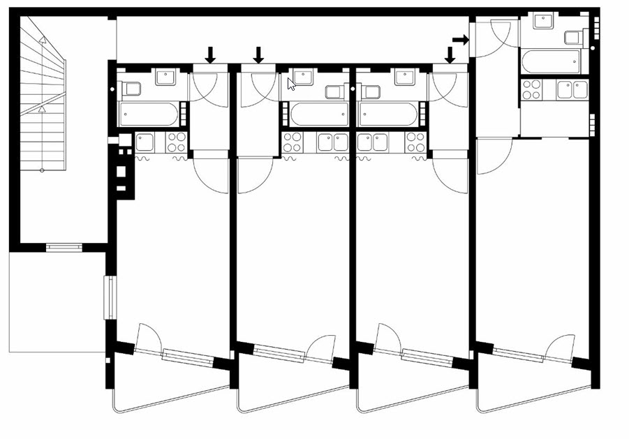 Grundriss eines Stocks Kaiserstr. 3b